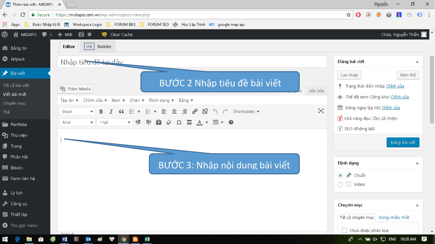 qproweb huong dan su dung wordpress dang bai viet buoc 2 3