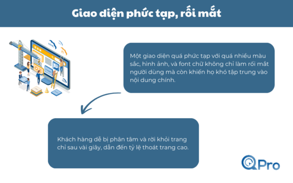 Lỗi thiết kế website Bắc Ninh giao diện phức tạp, rối mắt